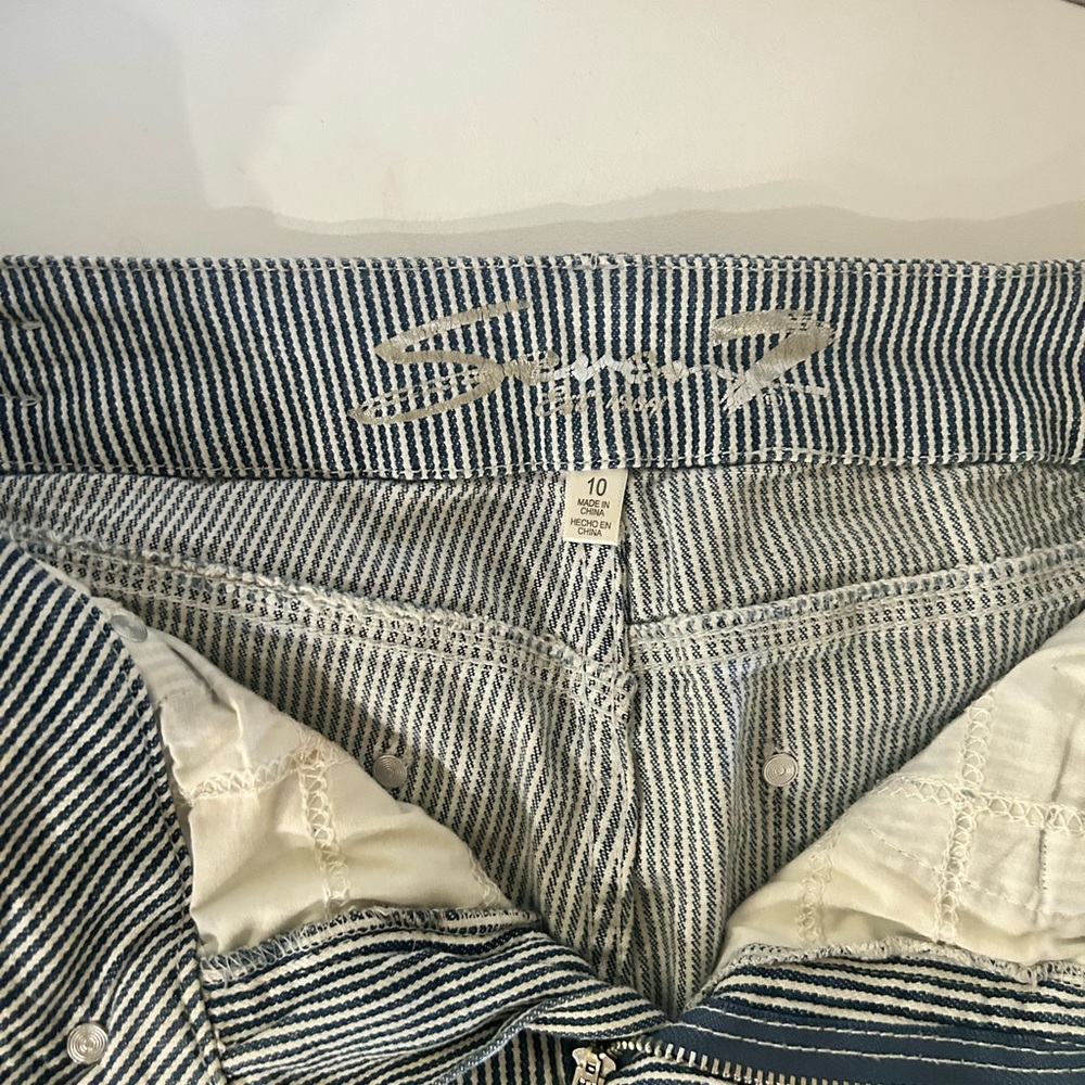 Seven7 Navy and White Striped Jeans